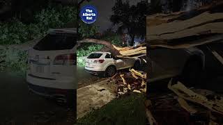 CLEANUP UNDERWAY IN EDMONTON AFTER POST MALONE CONCERT MERCIFULLY CANCELLED BY GOD #Edmonton #storm