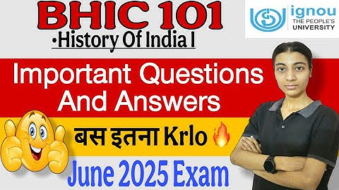 BHIC 101| Important Questions| With Solutions| June 2025 Exam| Ignou classes by Nisha| IGNOU