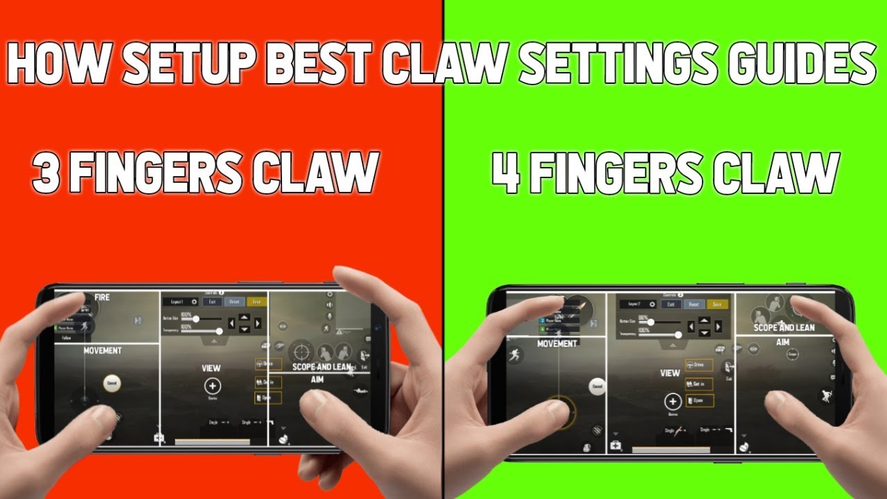 PUBG MOBILE BEST 3 & 4 FINGERS CLAW SETTINGS GUIDE - 