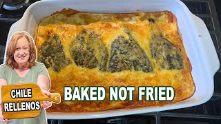Baked CHILE RELLENOS Mexican Dinner Idea, No Meat Recipe