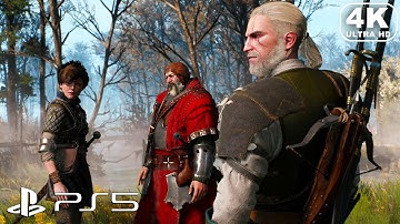 Geralt & The Witch Hunters fight the Monsters at Crookback Bog - Witcher 3 Wild Hunt (4K ULTRA HD)