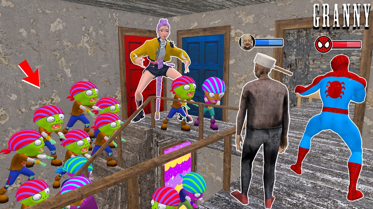 Playing as Spiderman Rumi vs Granny Zombie in Granny House - Funny Horror Animation