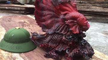 GỖ TRẮC ĐỎ ĐEN , TƯỢNG GỖ CÁ XIÊM , CÁ TRỌI , XƯỞNG TƯỢNG NGUYỄN HỒNG