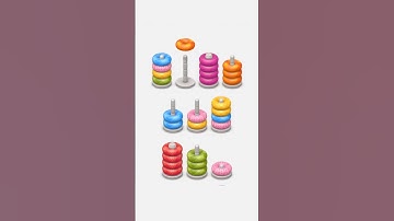 Hoop Stack / Color Sort 3D lvl 48 #shorts #relaxinggames #games #hoopstack #colorsorting