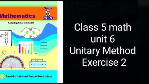 Class 5 Math: Unit 6 Unitary Method - Exercise 2 Explained!"