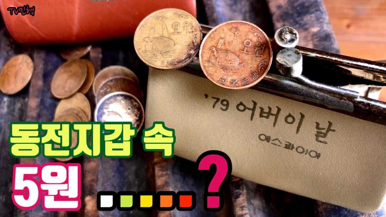 [예술가의 희귀동전] 동전수집 집에 있었네! 동전지갑 속 5원 오원 동전 어버이날 어머니 동전 지갑 동전뒤집기로 희귀년도 현행 ...