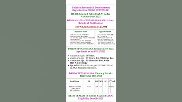 DRDO CEPTAM 10 Admin & Allied (A&A) Recruitment 2022 Admit Card 2023 for 1061 Various Post #viral