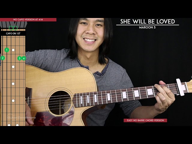 She Will Be Loved Guitar Cover - Maroon 5 🎸 |Tabs + Chords| class=
