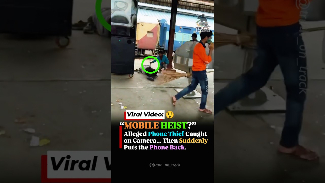 Alleged Phone Thief Caught on Camera... Then Suddenly Puts the Phone Back! 😱 #shorts #indianrailways