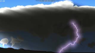 A Severe Supercell crossing the island with a lot of lightning (Weather Sandbox )