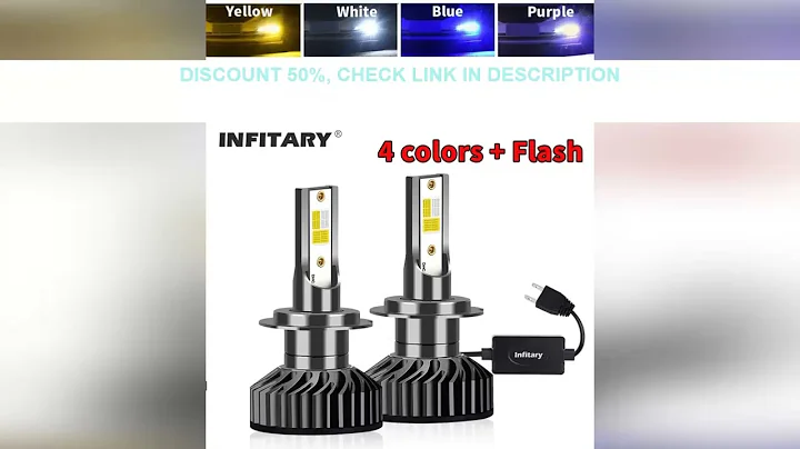 Infitary 4 Colors And Flash LED Car Headlights Auto H7 H4 H1 H3 H8 H9 H11 9005 9006 Flashing 3000K 6