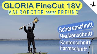 Gloria FineCut 18V Akku Scheren Rasenmäher🚩Mähroboter Akku Ausputzer für NoGo Flächen.