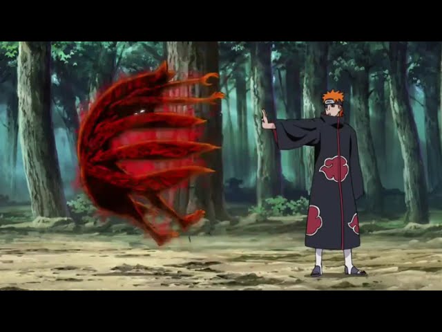 Los 6 caminos de Pain vs Utakata - Pain Captura al Rokubi (6 colas) class=