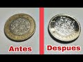 Moneda 10 pesos México. PULIDO PERFECTO. RESTAURACIÓN