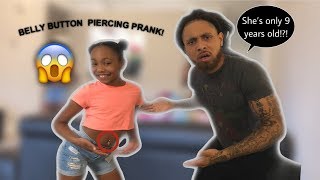 AHVI GETS HER BELLY PIERCED PRANK ON DAD!