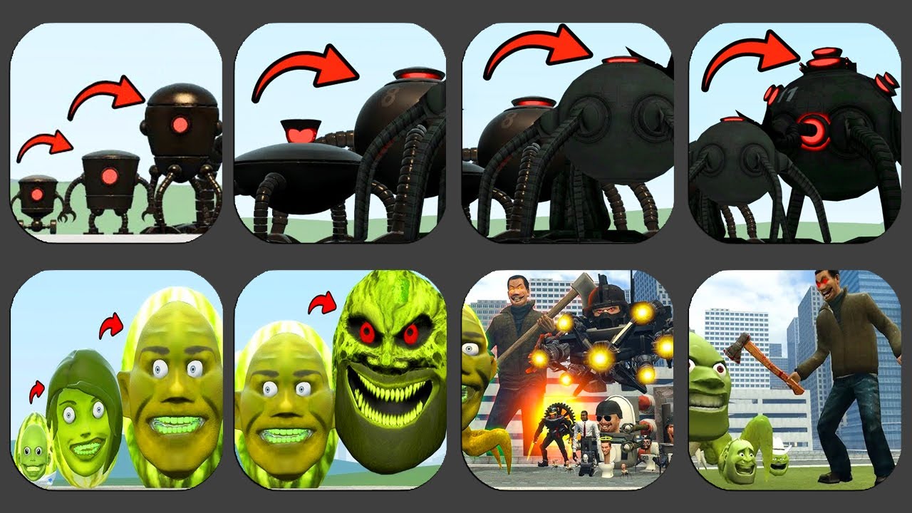 Evolution of Omnidroid V.x11 VS Lin Gang Melon Nextbots In Playground,Monster War,...