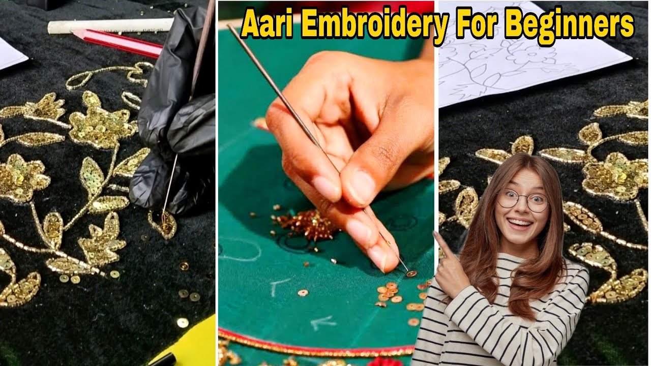 Basic Ari Work Class Aari Work Class For Beginners♥️Aari work for beginners || Basic Zari ...