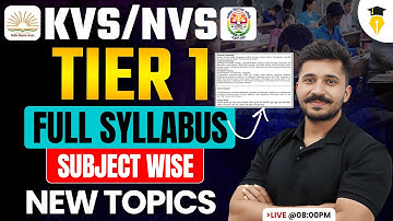 KVS/NVS Tier 1 Syllabus 2025 | KVS/NVS Complete Syllabus Discussion | KVS NVS Syllabus + New Topics