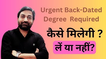 INFORMATION ABOUT BACKDATED DEGREE/ONE SITTING DEGREE / FAST TRACK DEGREE / GENUINE DEGREE