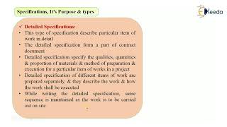 Specifications, Its Purpose and Types