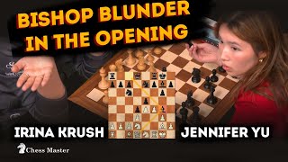 Irina Krush VS Jennifer Yu US Women’s Championship Title - BLUNDERED A BISHOP IN The OPENING by ChessMaster Max 3,357 views 1 year ago 12 minutes