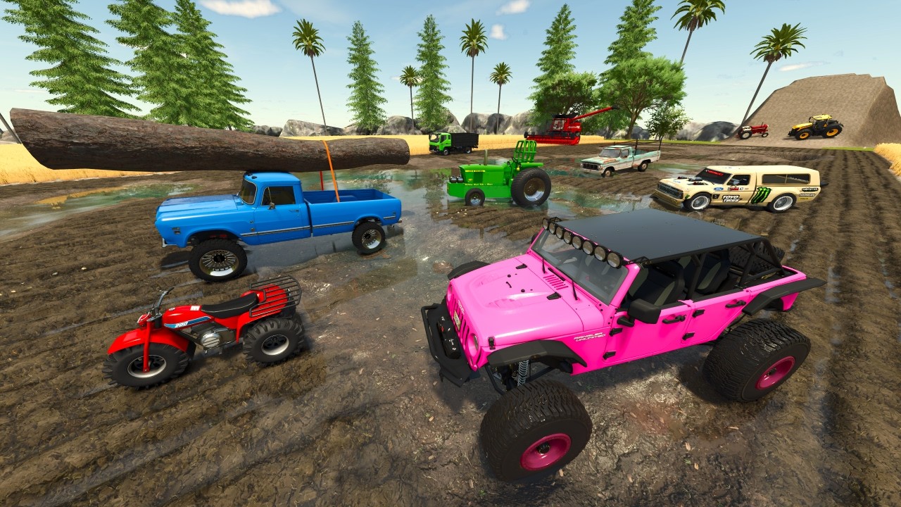 Racing Random Cars Through Muddy Farm