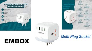 Embox Multi Plug Socket - Unboxing | 2 USB Type-C | 2 USB Type-A port | 3 universal socket | ON-OFF