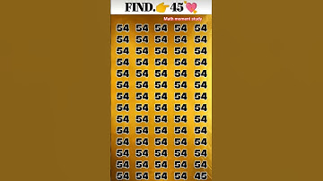 Find 👉 45 odd number puzzle 🧩 iq test 🧠 math reasoning questions #quiz #mathematicspuzzles #mathspu.