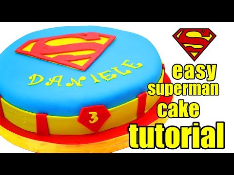 easy superman cake tutorial fondant - torta superman pasta di zucchero velocissima