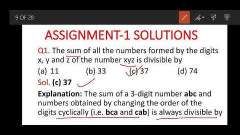 Class 8, Mathematics,Ch 16 ( Playing With Numbers) Lecture - 6 Assignment 1 Solutions