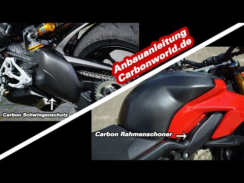 Ducati Streetfighter V4 S Anbauanleitung Rahmenschoner und Schwingenschutz Carbonworld.de