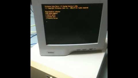 Hyundai Blue Chip IBM PC XT clone booting up webserver.