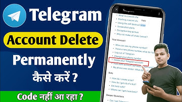 Telegram Account Delete Kaise Kare Permanently | How To Delete Telegram Account | Code Not Received