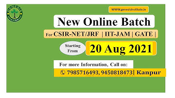 New online "Batch" for CSIR NET/JRF | IIT-JAM | Life sciences