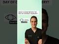 What is done before the day of cataract surgery?