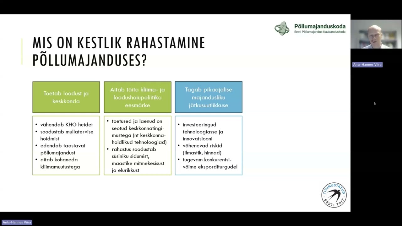 EPKK infopäev “Kestlikkuse jätkusuutlik rahastamine”