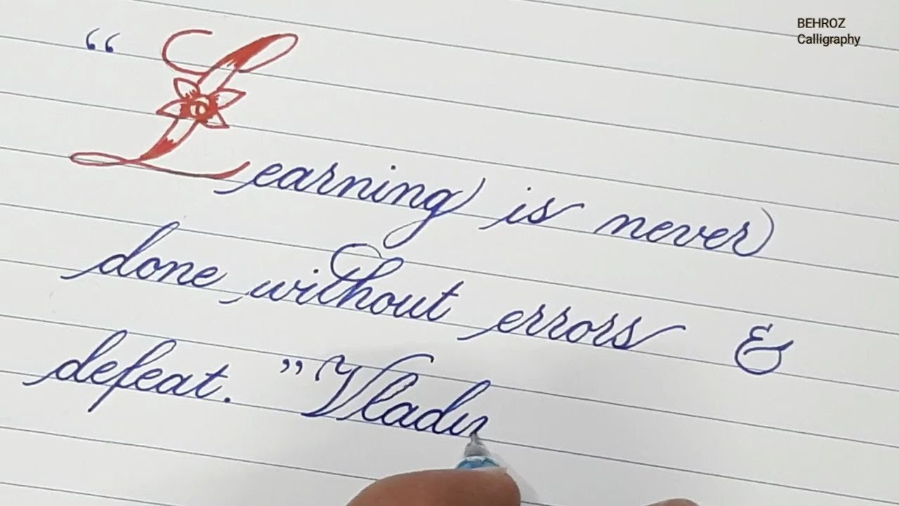 Super clean Cursive writing | Beautiful Cursive handwriting with gel pen | English handwriting