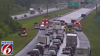 15 vehicles involved in string of crashes on I-4 in Volusia