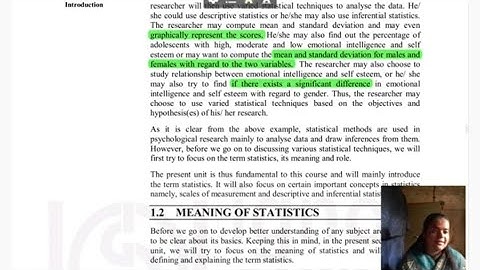 Introduction of Statistics for Psychology - in Hindi || BPCC - 104: Section 1.1 || IGNOU  BA(H)