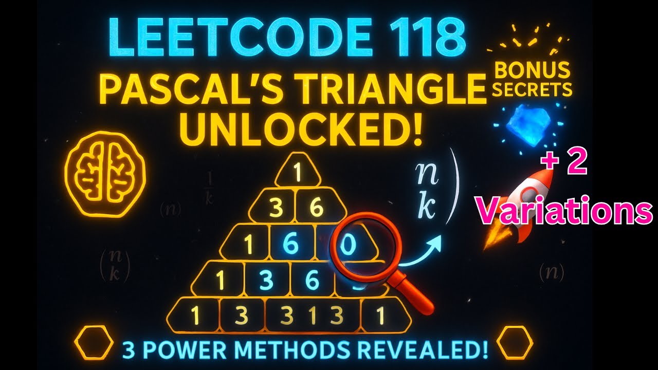 118. Pascal's Triangle + 2 Interview Variations -  LeetCode [ Easy ?] POTD - 1 August 2025