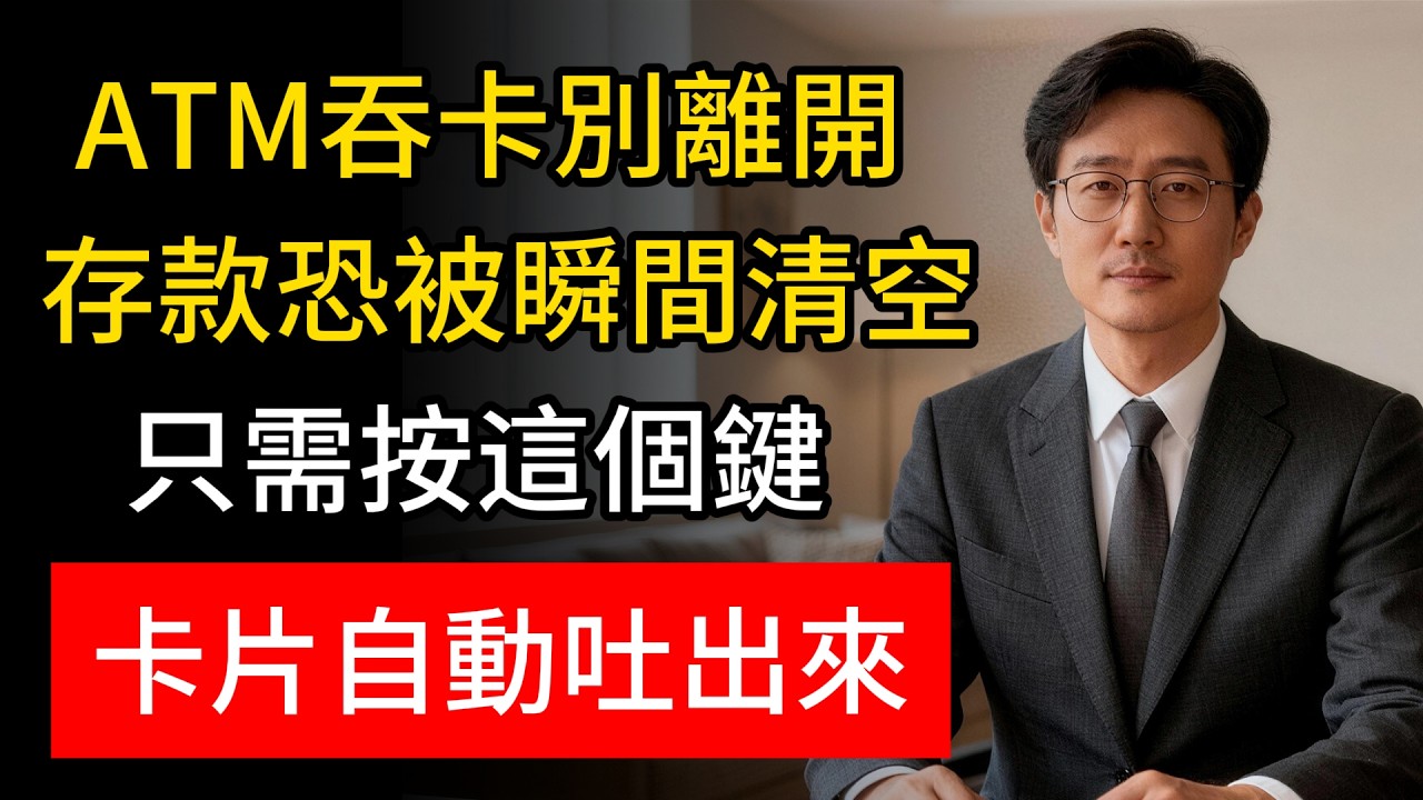 ATM被動手腳千萬別亂按！存款恐遭瞬間盜光，教你認準「這個號碼」，資金立刻安全鎖定，一分錢都丟不了！#提款機吞卡 #防詐騙 #守住養老金