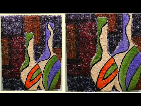 unique-wall-decor-piece-with-waste-material|-easy-home-decor-idea|-abstract-art-with-waste-materials