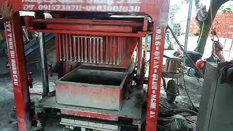 HHC08 Máy ép gạch block bê tông thủy lực 32 viên Hồ Hoàn Cầu 0983001038