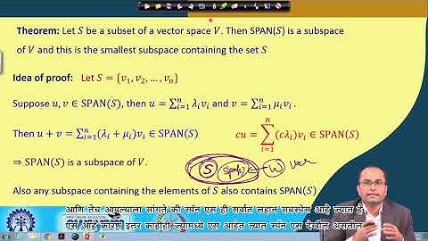 Lecture 41: Vector Spaces - Spanning Set - [Marathi]