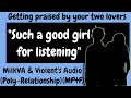 Getting praised by your two lovers (MF4F ASMR RP)(Kisses)(Poly relationship) ft. @ViolentsAudio