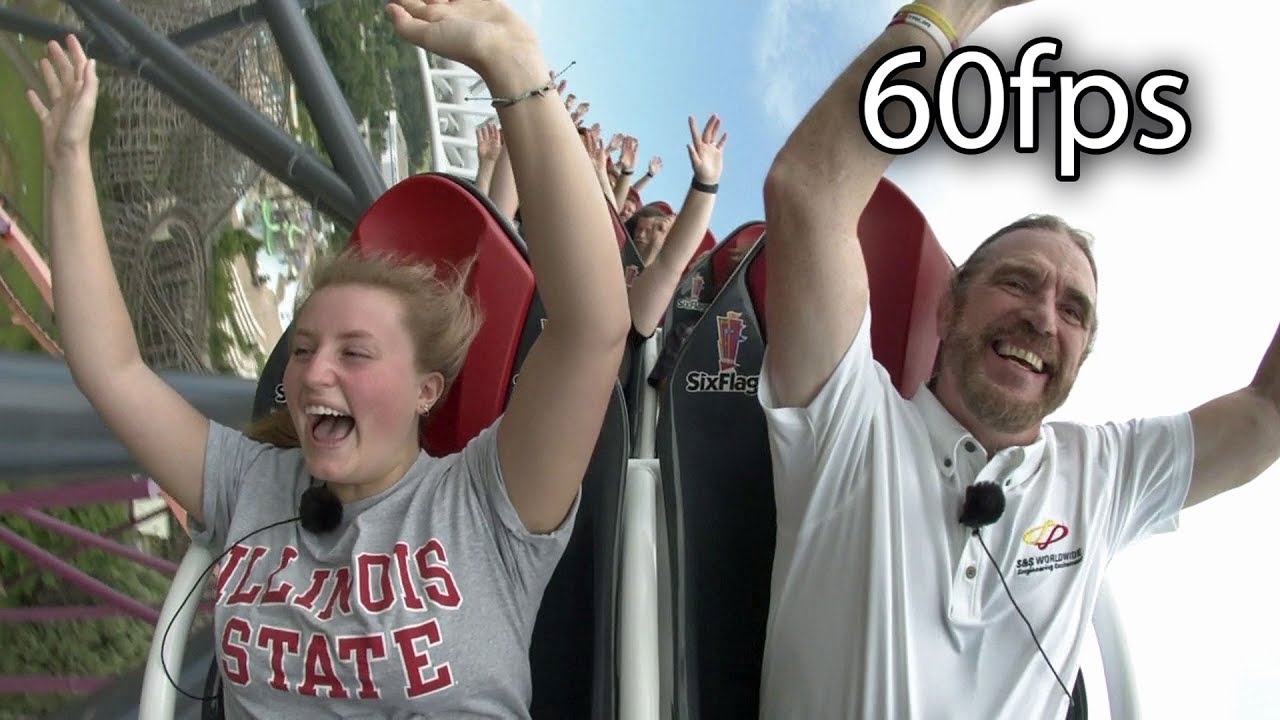 Maxx Force, многокамерная съемка на колесах, 60 кадров в секунду, Six Flags Great America