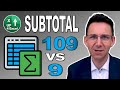 Maximize excel efficiency understanding subtotal  109 vs 9