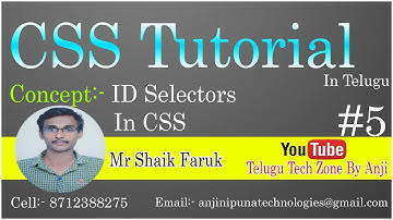CSS Tutorial in Telugu Part 5 By Shaik Faruk || ID Creators in CSS Telugu