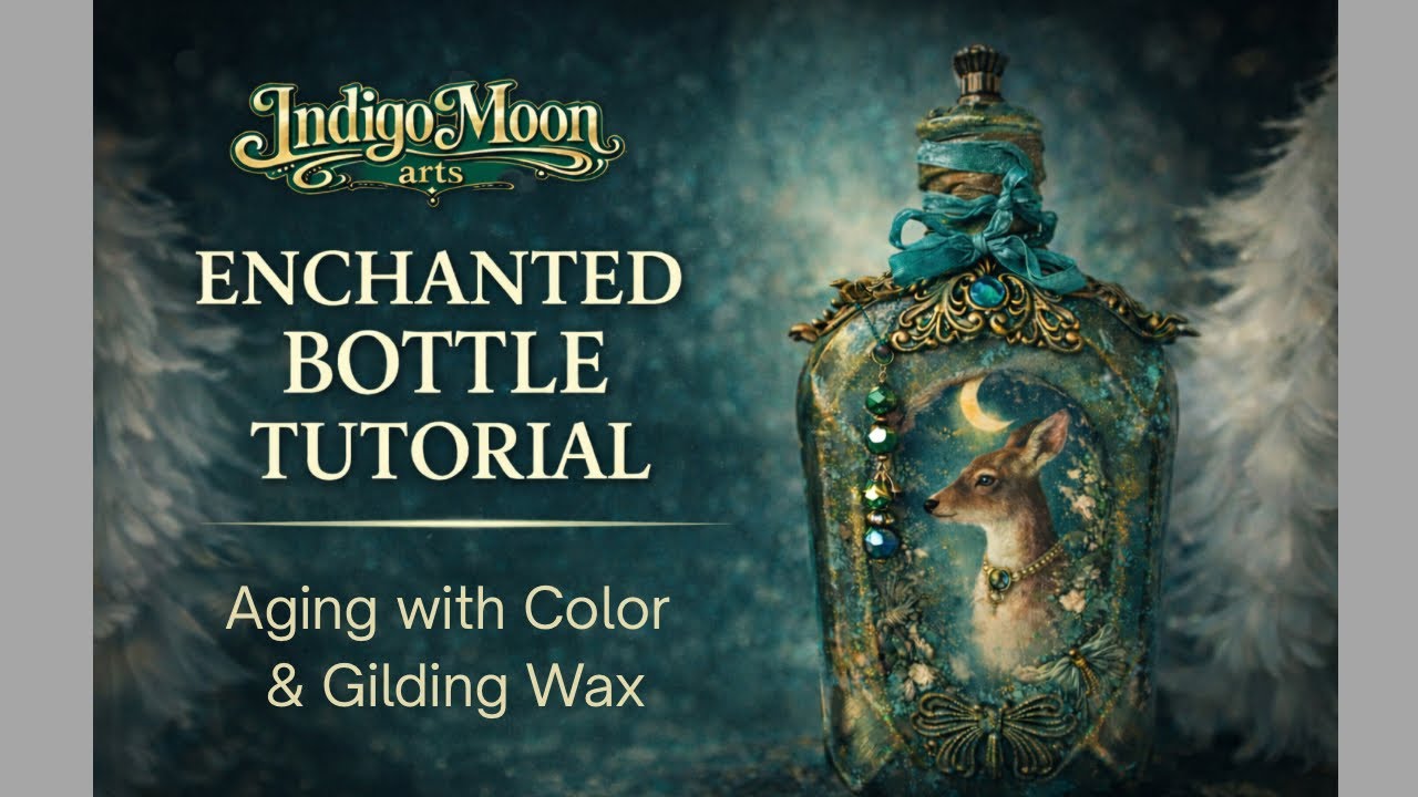 Aging Techniques- Making an Enchanted Decoupage Bottle Step-by-Step Tutorial (Part 19 of 23) 