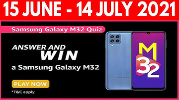 Amazon Samsung Galaxy M32 Answer And Win Quiz Answers Today | Win Samsung Galaxy M32 Smartphone